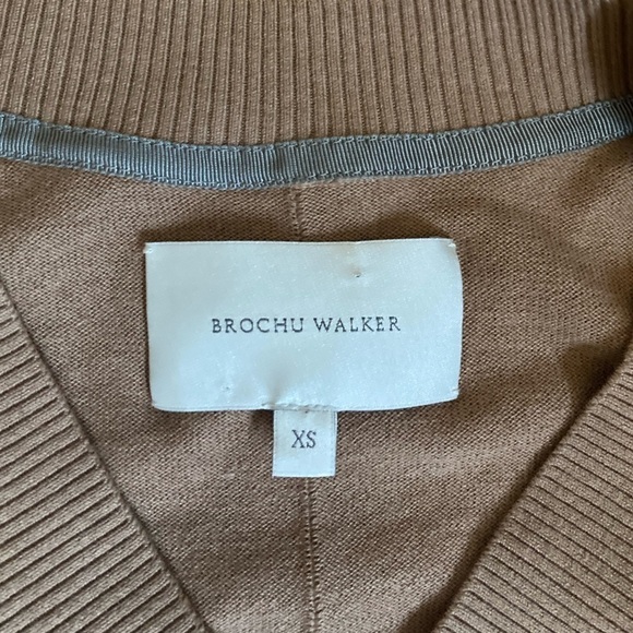 Brochu Walker NWOT Sweater Anaise Vee Cashmere Blend In Tawny - Picture 4 of 9